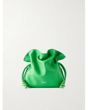 Loewe Flamenco Coil Mini Leather Clutch - Green