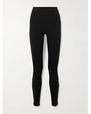 Spanx Supersmooth Perfectfit Zip-Embellished Stretch-Ponte Leggings - Black