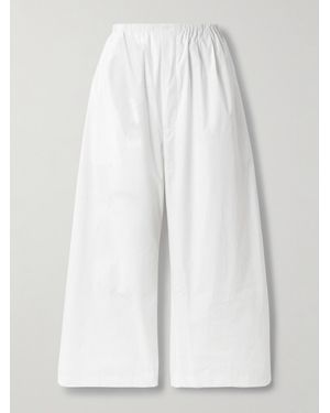 Proenza Schouler Kayla Verkürzte Hose Mit Weitem Bein Aus Baumwollpopeline - Weiß