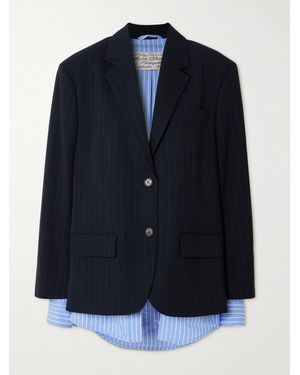 Acne Studios Layered Striped Twill Blazer - Blue