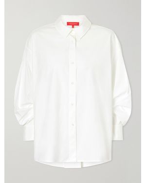 Carolina Herrera Clara Cotton-Blend Poplin Shirt - White