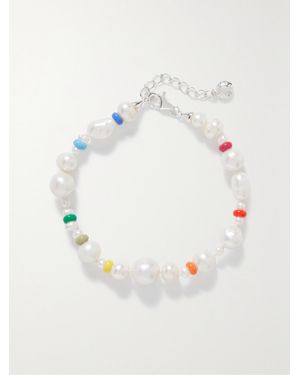 Fry Powers Coco, Pearl And Enamel Anklet - Multicolour