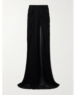 Monot Maxirock Aus Chiffon Mit Raffungen - Schwarz