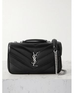 Saint Laurent Loulou Schultertasche Aus Gestepptem Matelassé-Leder - Schwarz