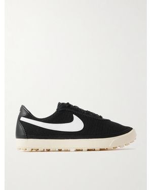 Nike Astrograbber Leather-Trimmed Mesh Trainers - Black