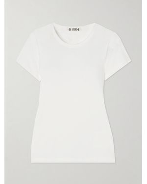 ÉTERNE Short Sleeve Baby Tee Cotton And Modal-Blend Jersey T-Shirt - White