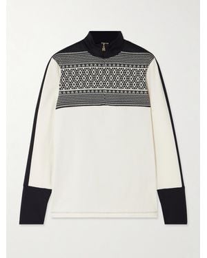 Bogner Elissa Intarsia Knit-Trimmed Stretch-Jersey Base Layer - Black