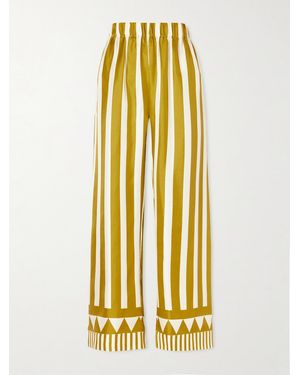 Eres Pacha Striped Silk-Twill Straight-Leg Pants - Yellow