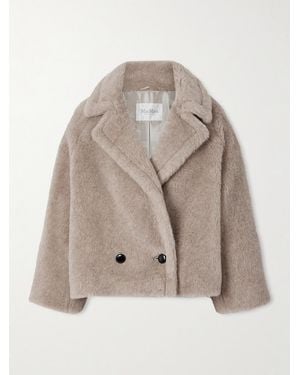 Max Mara Cambusa Double-Breasted Alpaca, Cashmere And Silk-Blend Coat - Natural