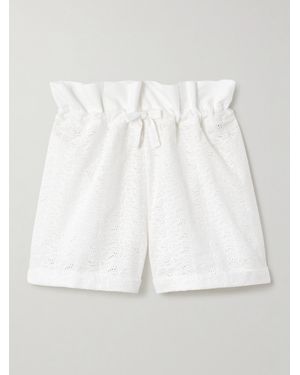 Loretta Caponi Marissa Broderie Anglaise Cotton Shorts - White
