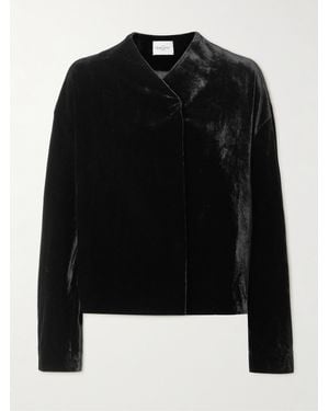 LeKasha Dodav Velvet Wrap Jacket - Black