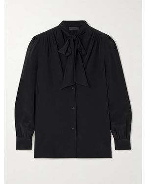 Nili Lotan Colt Pussy-Bow Silk Crepe De Chine Blouse - Black