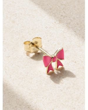 Alison Lou Bow 14-Karat And Enamel Single Earring - Natural