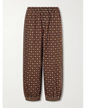Doen Yarrow Printed Cotton Balloon Trousers - Brown