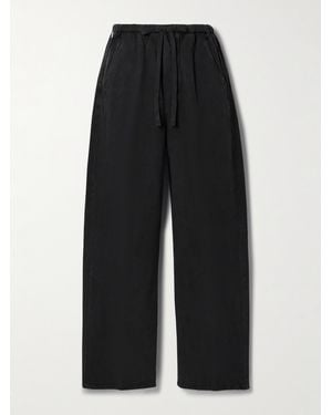 Citizens of Humanity Aurora Cotton And Linen-Blend Wide-Leg Trousers - Black