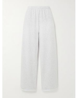 Skims Cotton-Blend Jersey Straight-Leg Track Trousers - White