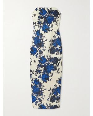 Emilia Wickstead Yulie Floral-print Slim-fit Woven Maxi Dress - Blue