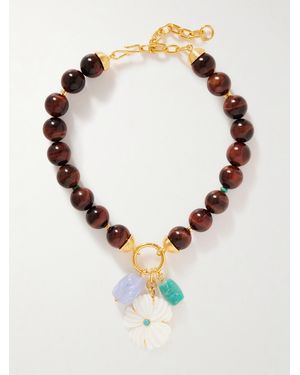 Lizzie Fortunato Desert Bloom-Plated-Stone Necklace - Natural