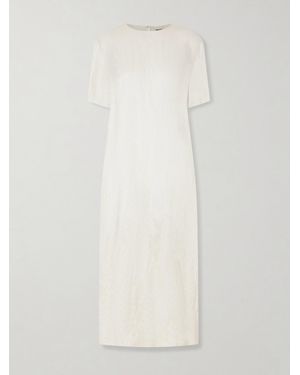 KHAITE Webber Crinkled-Voile Midi Dress - White