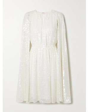 Erdem Austin Cape-Effect Sequined Chiffon Midi Dress - White