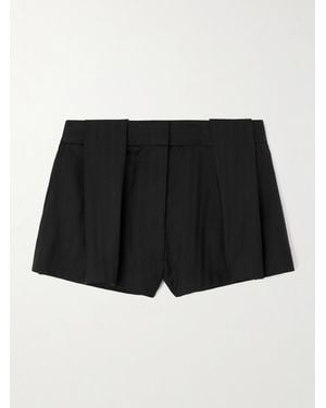 Stella McCartney Shorts Aus Woll-Jacquard Mit Falten - Schwarz