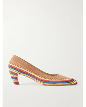 Gabriela Hearst Peggy 50 Crocheted Suede Court Shoes - Pink