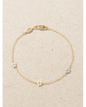 Alison Lou Mini Flower By The Yard 14-Karat, Diamond And Enamel Bracelet - Natural