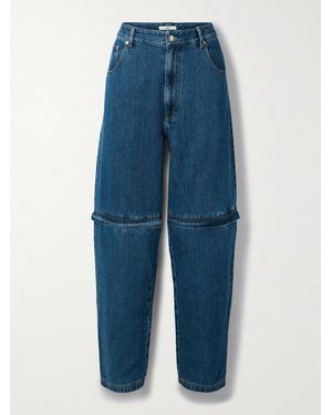 Tibi Lars Convertible High-Rise Tapered Jeans - Blue