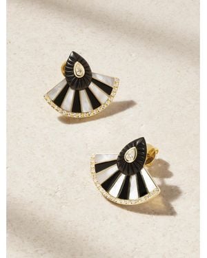 L'Atelier Nawbar Bond Street Fan Mini Ohrringe Aus 18 Karat Mit Mehreren Steinen - Natur
