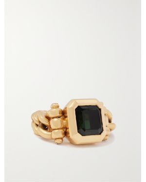 MAOR Bague En Or 18 Carats (750/1000) Et Tourmaline Curb Chain - Métallisé