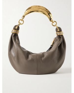 Chloé Bracelet Schultertasche Aus Strukturiertem Leder Mit Verzierungen - Grau