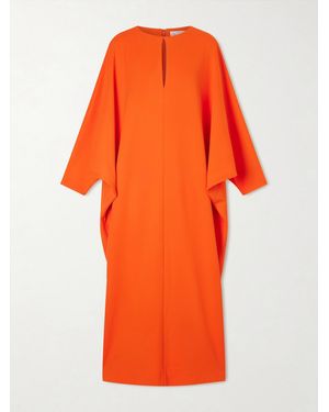 Oscar de la Renta Draped Crepe Gown - Orange