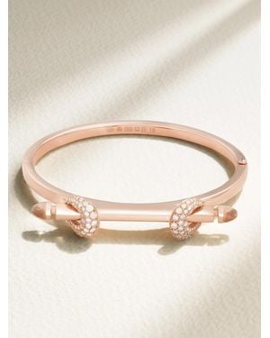 ANANYA Chakra Icon 18-Karat Rose, Diamond And Quartz Bangle - Natural