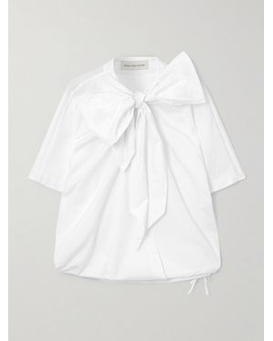 Dries Van Noten Schluppenbluse Aus Baumwollpopeline Mit Raffungen - Weiß