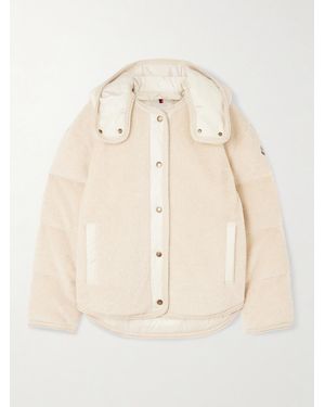 Moncler Ciboulette Hooded Shell-Trimmed Plush Down Jacket - Natural