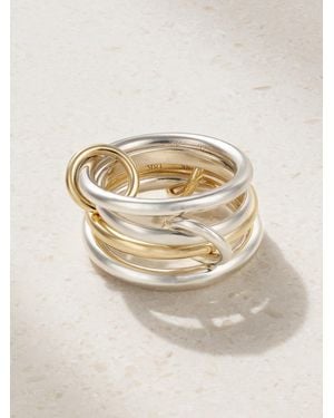 Spinelli Kilcollin Cancer Set Of Four 18-Karat And Sterling Ring - Natural