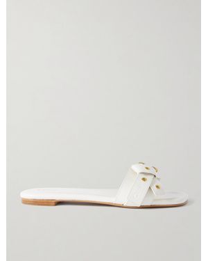 Chloé Mae Buckle-Embellished Leather Slides - Natural