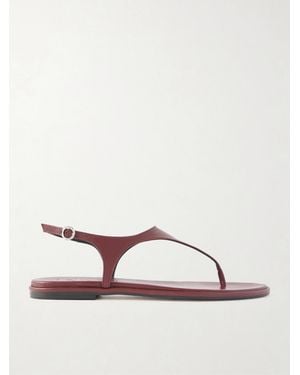 Aeyde Raine Leather Flat Sandals - Red