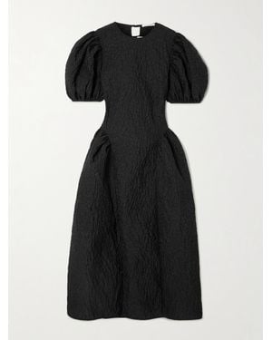Cecilie Bahnsen Bali Midikleid Aus Matelassé Mit Cut-Out - Schwarz