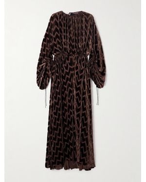Lanvin Devoré-Velvet Maxi Dress - Black