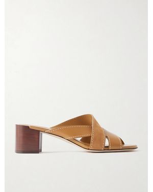 Tod's Suede And Leather Mules - Braun
