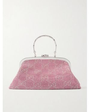 Gucci Crystal-Embellished Satin Clutch - Pink