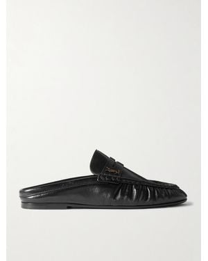 Saint Laurent Le Loafer Logo-Embellished Mules - White