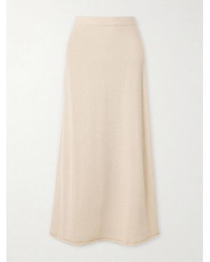 The Elder Statesman Cashmere Maxi Skirt - Natural