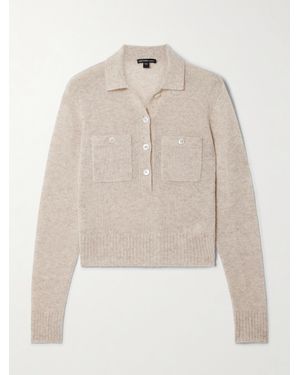James Perse Cropped Cashmere Polo Jumper - Natural