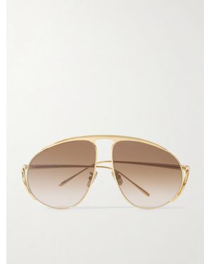 Loewe Aviator-Style-Tone Sunglasses - Natural