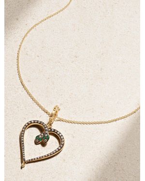 Ileana Makri Miracle Love 18-Karat, Diamond And Emerald Necklace - Natural