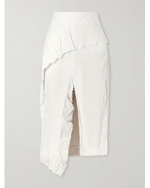 Proenza Schouler Hansly Crinkled-Twill Midi Skirt - White