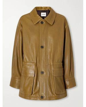Arma Maeve Paneled Leather Jacket - Green