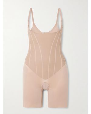 Spanx Supersculpt Totalcontour Open-Bust Mid-Thigh Bodysuit - Natural